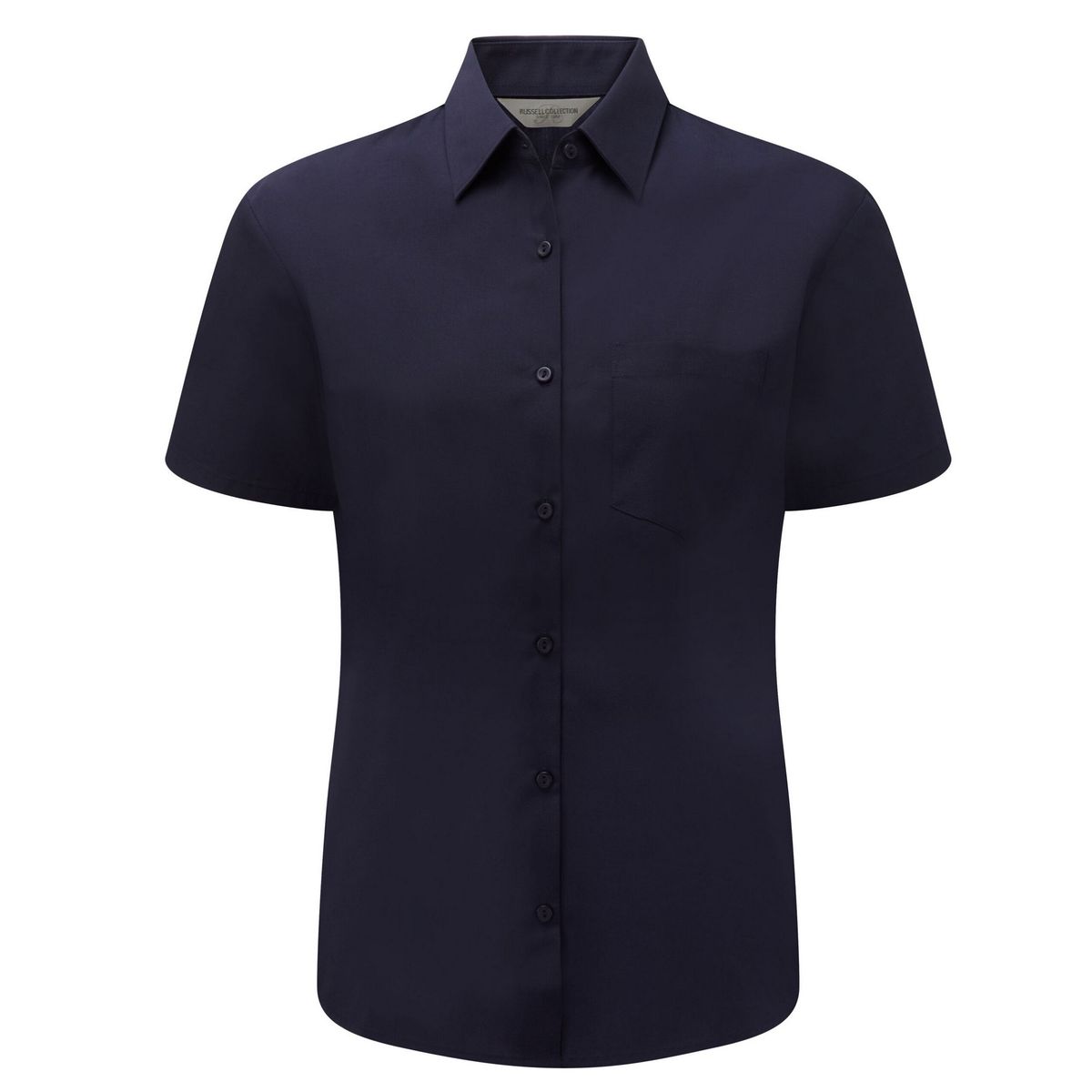 Russell Collection - Formelles Hemd Pflegeleicht für Damen kurzärmlig (Dunkelblau)