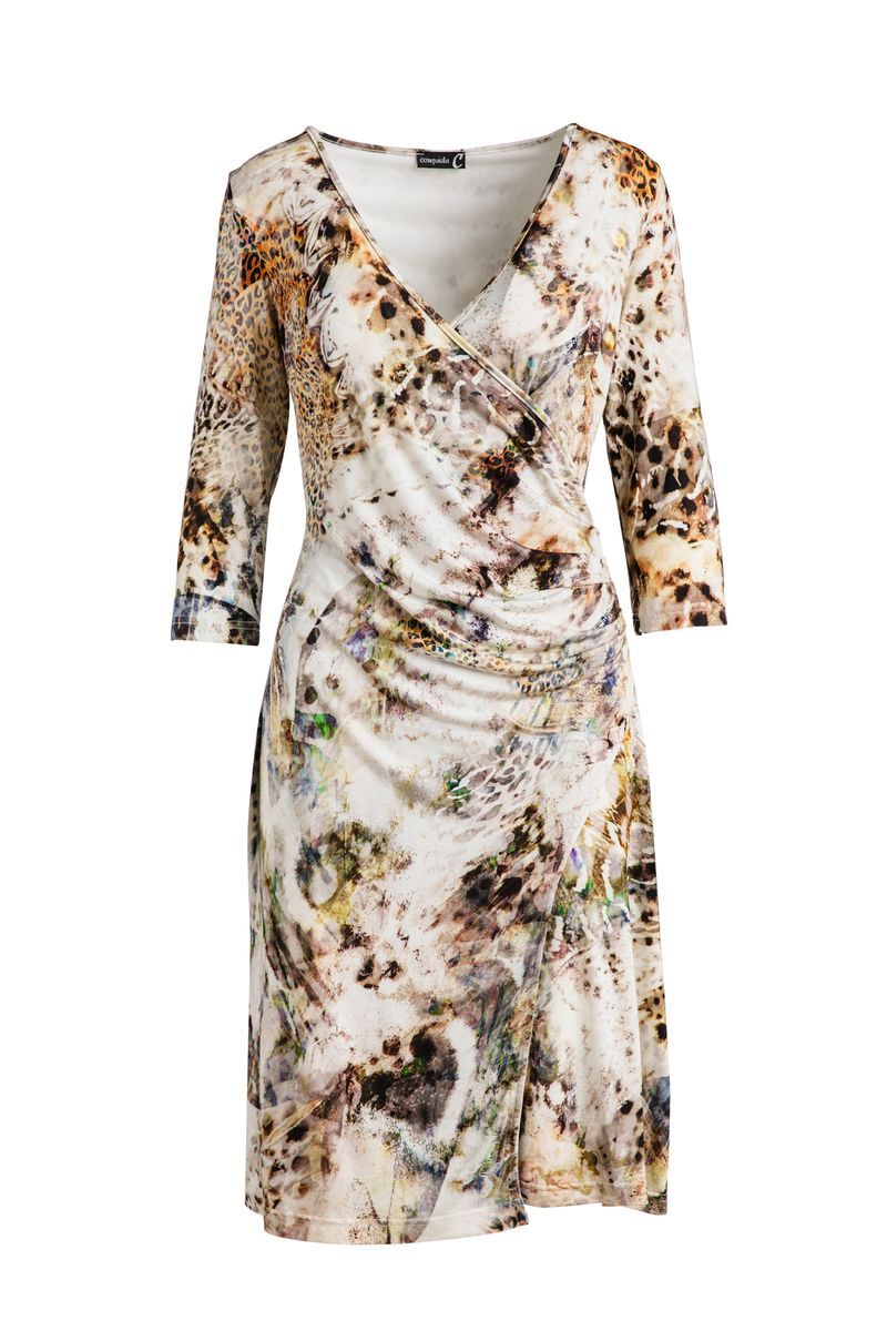 Bedrucktes Jersey-Wickelkleid