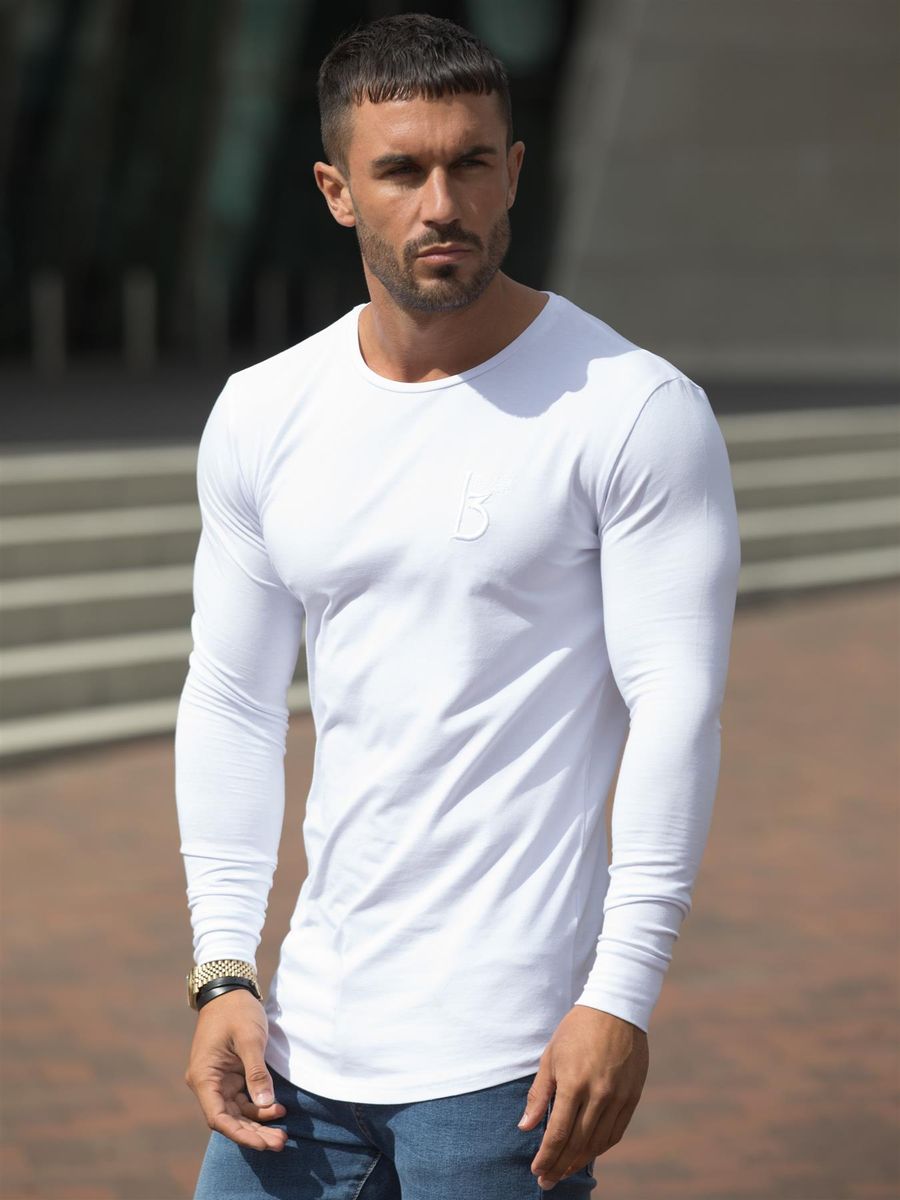Herren Langarm Muskel Fit Shirt