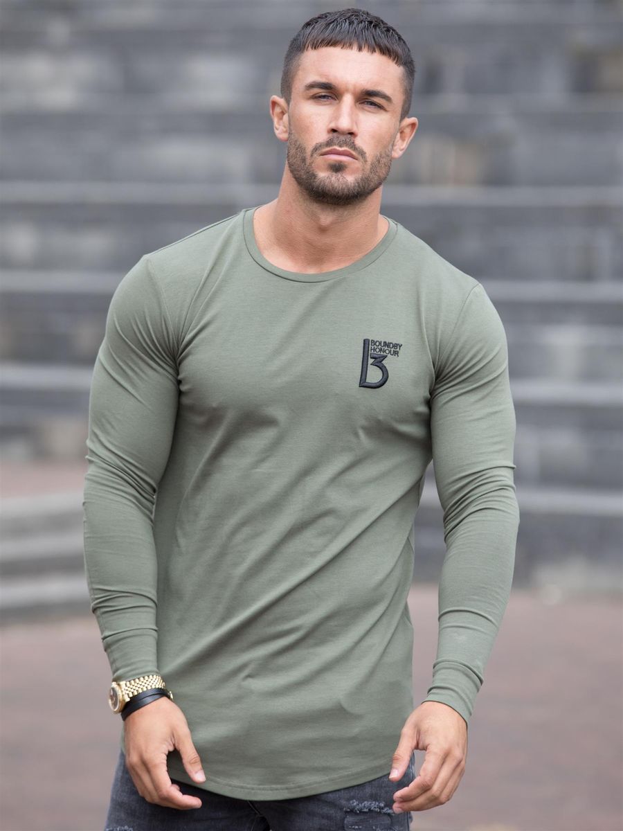Herren Langarm Muskel Fit Shirt