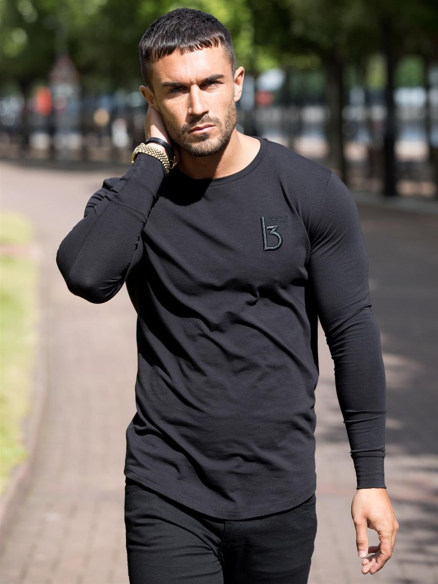 Herren Langarm Muskel Fit Shirt