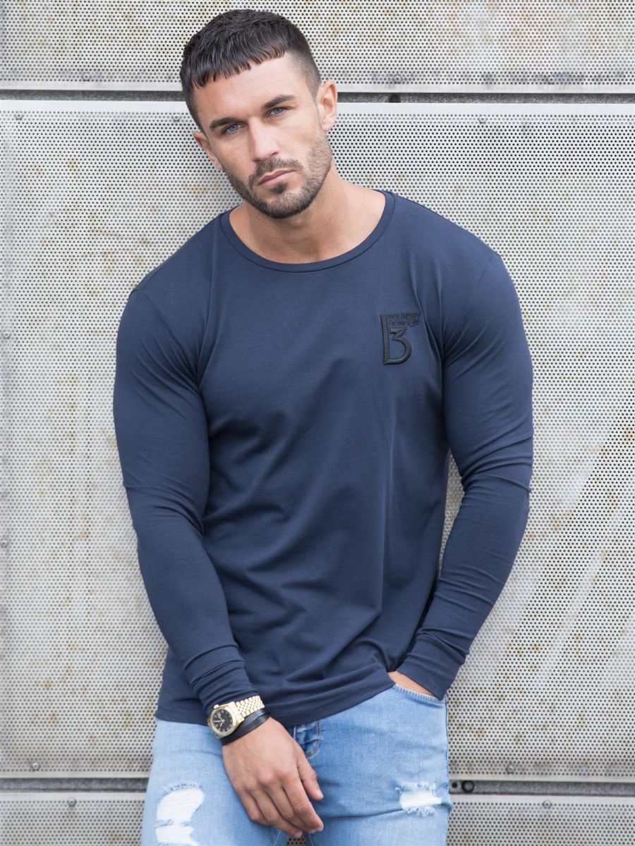 Herren Langarm Muskel Fit Shirt