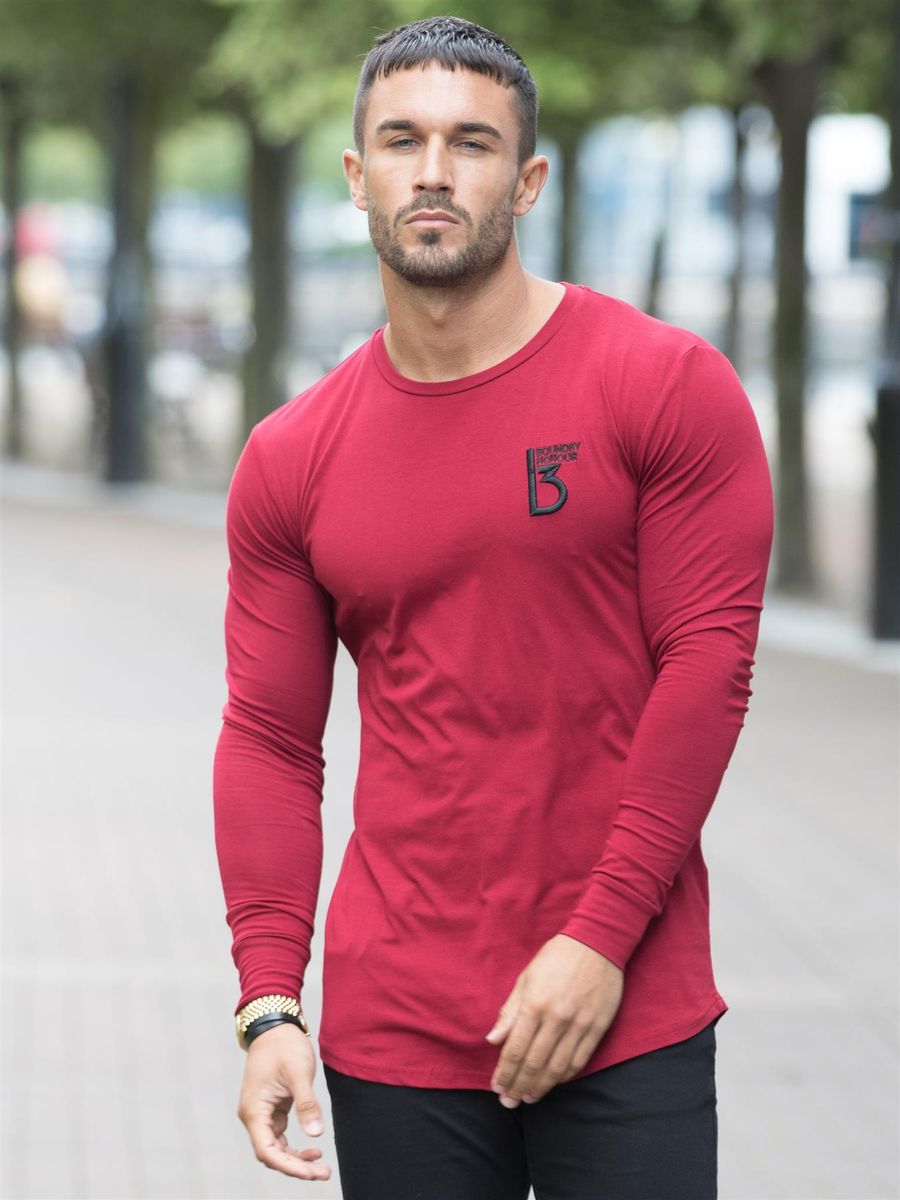 Herren Langarm Muskel Fit Shirt