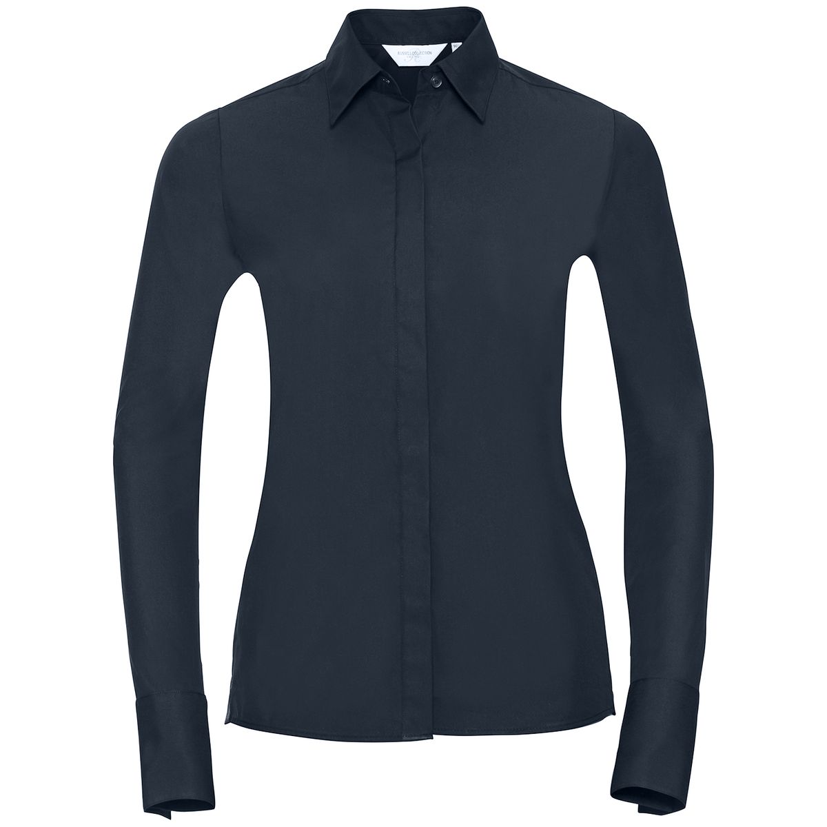 Russell Collection - "Ultimate" Formelles Hemd für Damen Langärmlig (Leuchtend Navy-Blau)