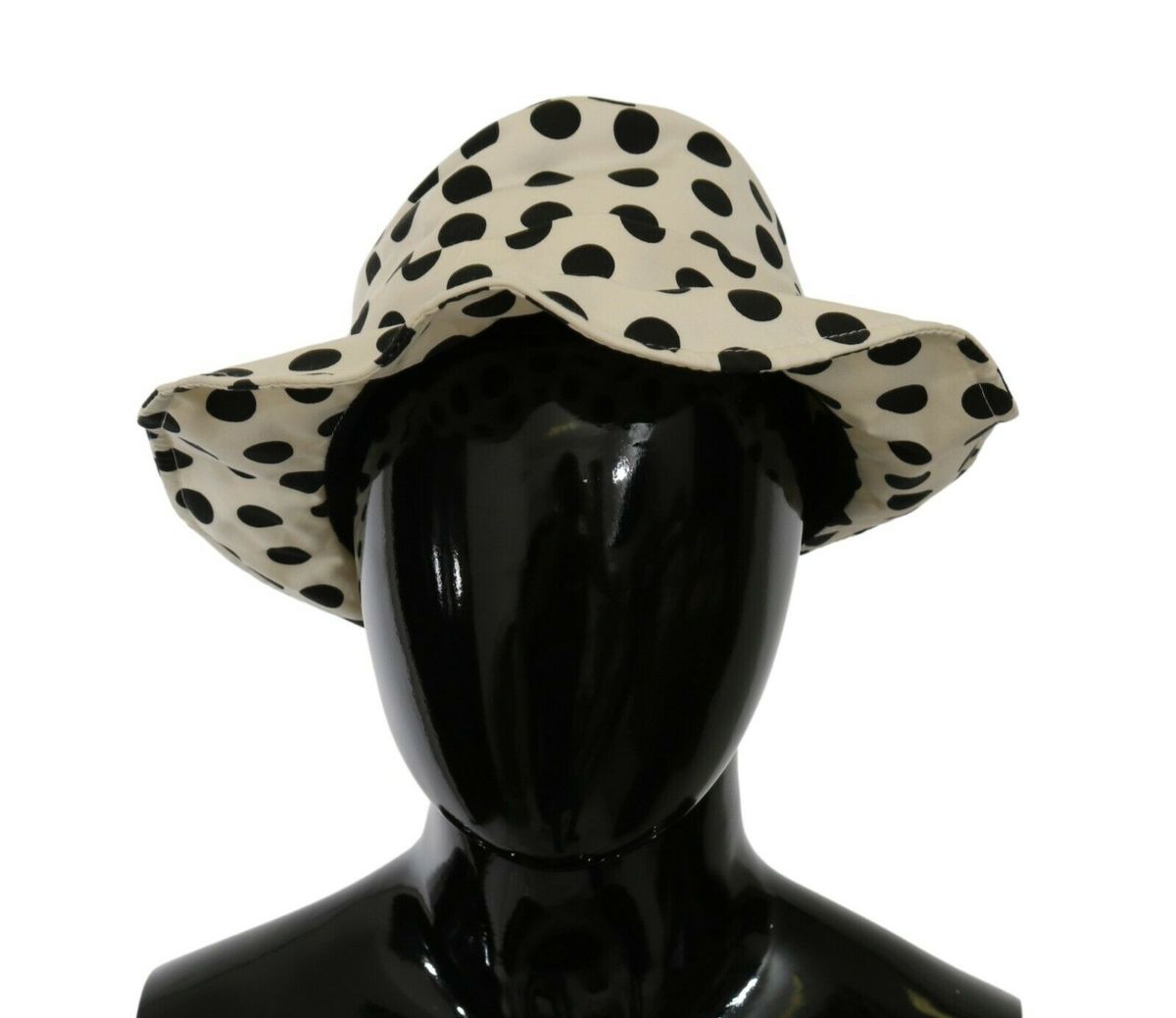 Dolce & Gabbana Damen Weißer 100% Baumwolle Pünktchen Design Trilby Hut