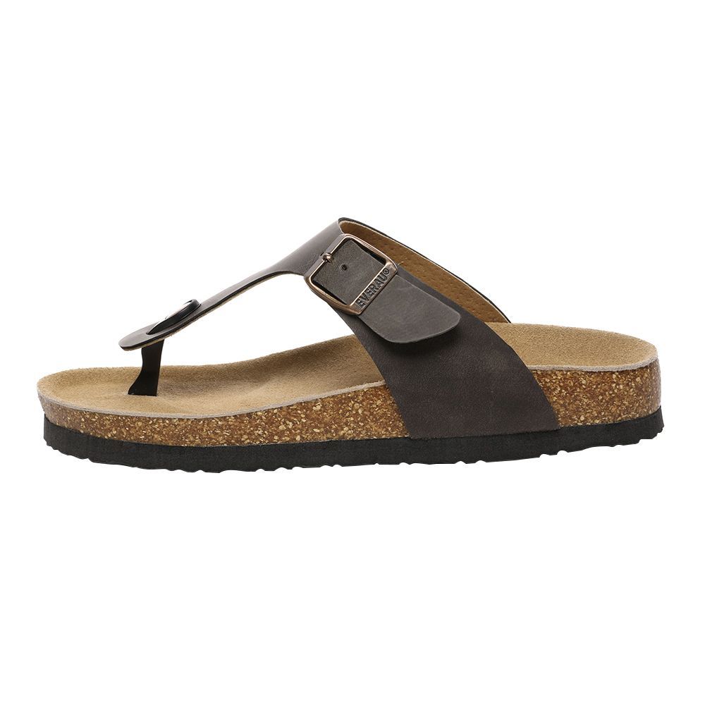 Damen Zehenstegsandalen aus Leder mit Schnalle