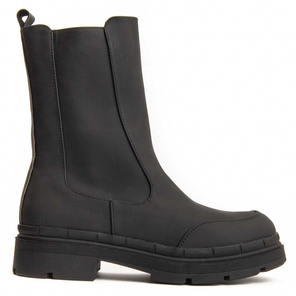 Schwarze Chelsea Stiefelette mit Plateau