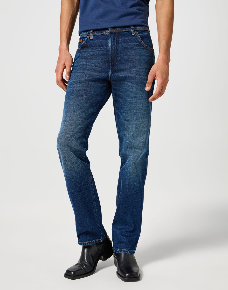 Klassische Jeans mit geradem Bein, dunkle Waschung