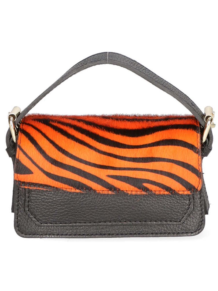Zebra-Print Leder Clutch Tasche