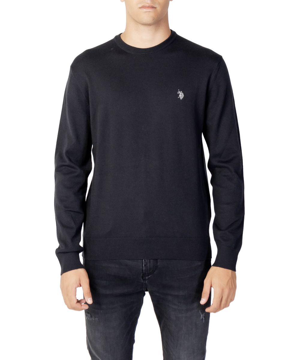 Herren Strickpullover mit Rundhalsausschnitt, Unifarben