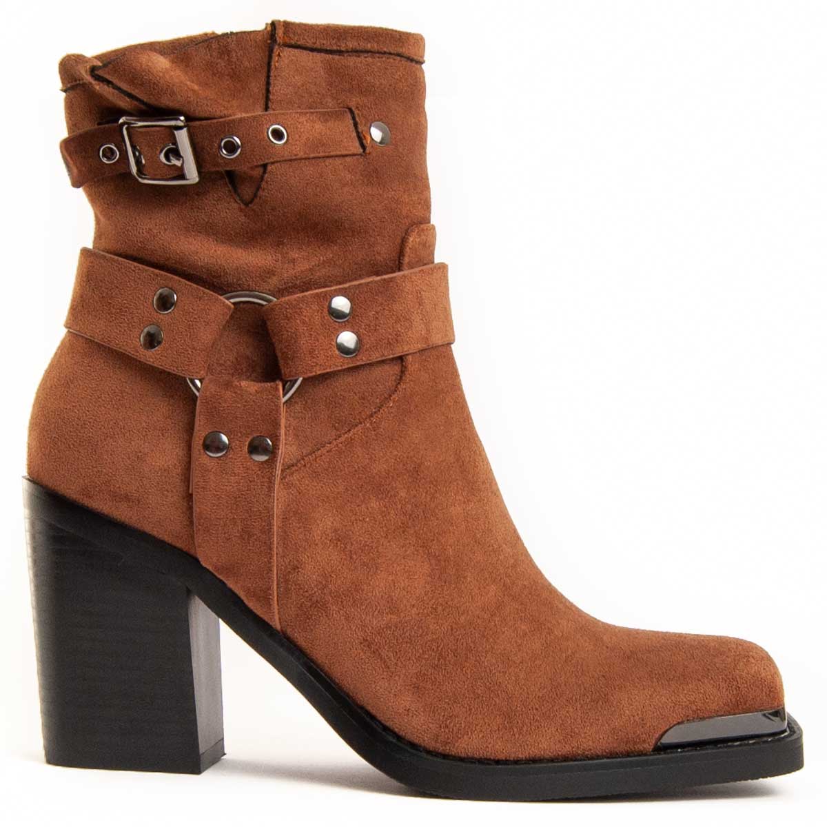 Braune Western-Stiefeletten mit Schnallen
