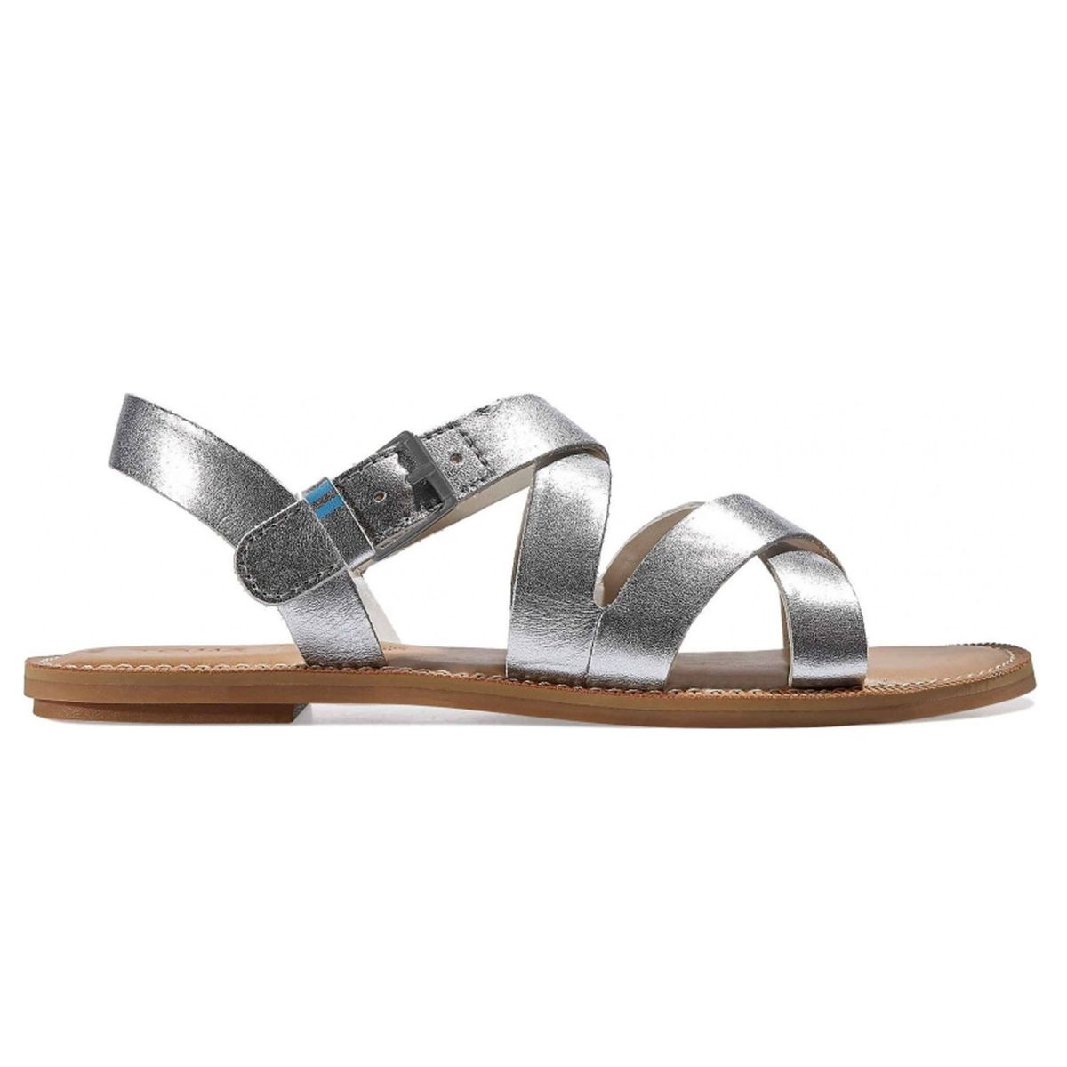 Silberne Riemchensandalen mit Kreuzband