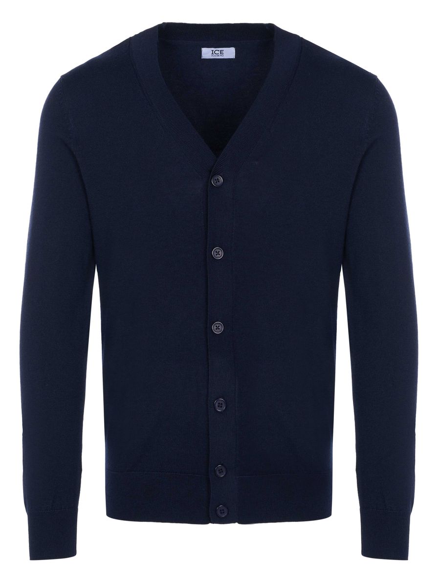 Klassische Wollstrickjacke mit Knopfleiste für Herren
