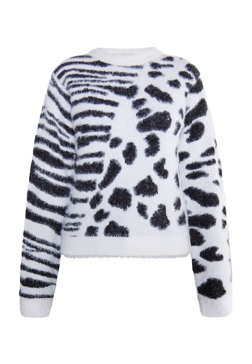 Mymo Strickpullover Damen weiss