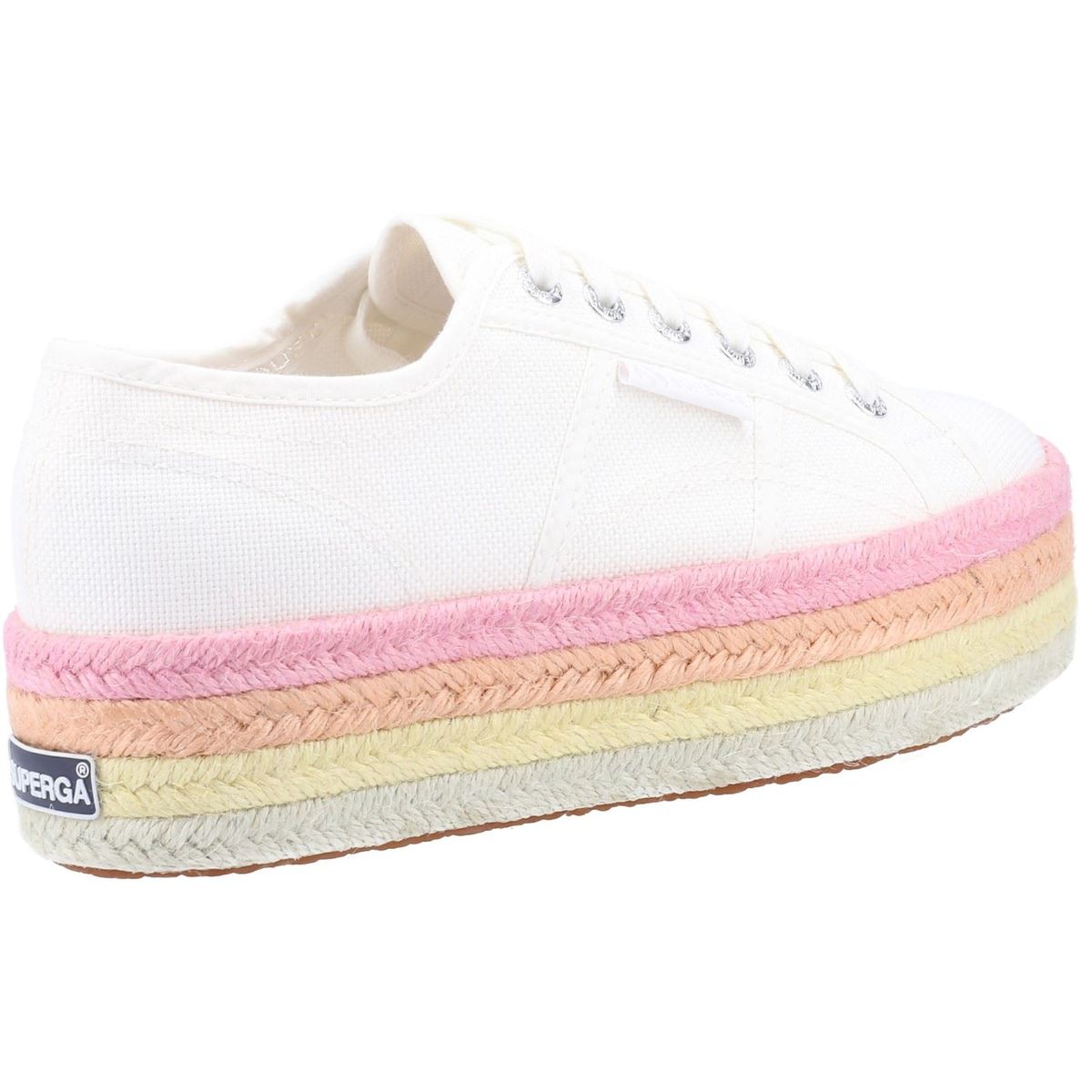 Plateau-Sneaker mit pastellfarbener Sohle