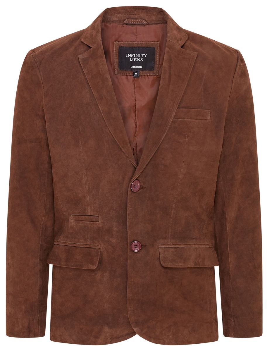 Herren Schmaler Italienischer Wildleder Blazer