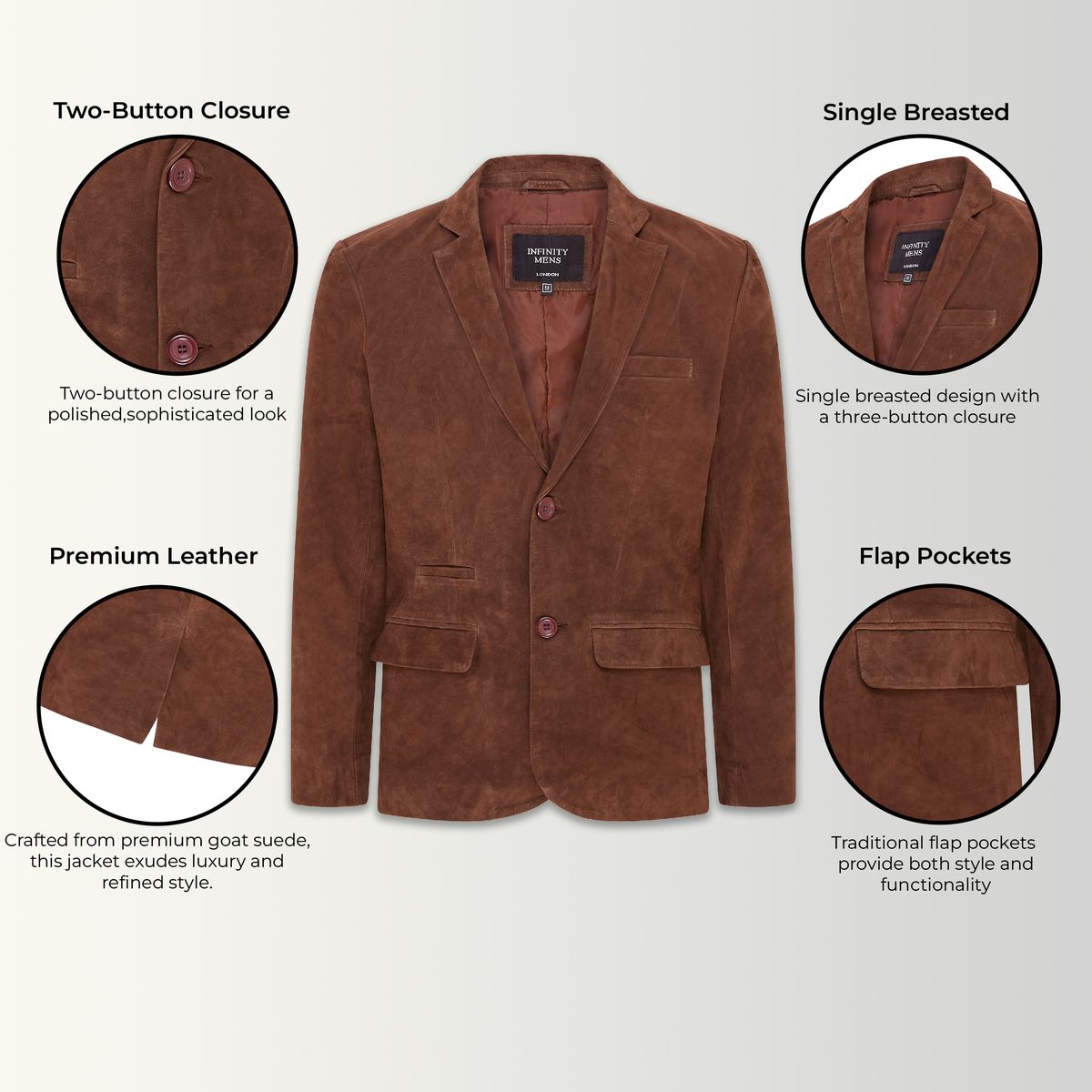 Taillierter Blazer aus Ziegenwildleder