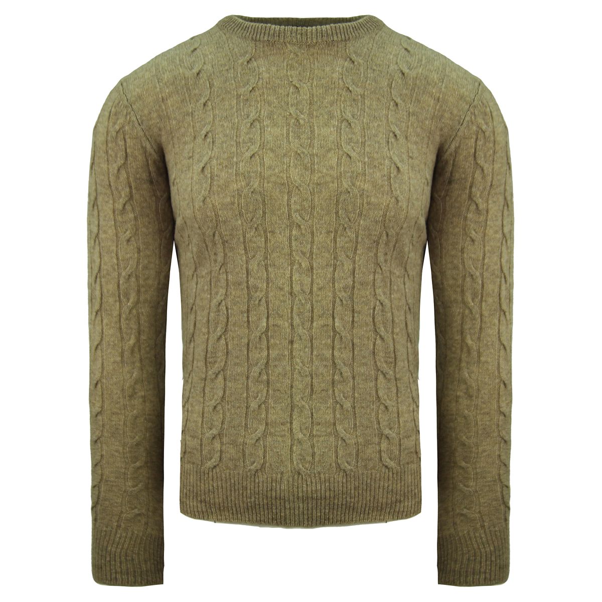 Zopfstrick-Pullover mit Rundhalsausschnitt