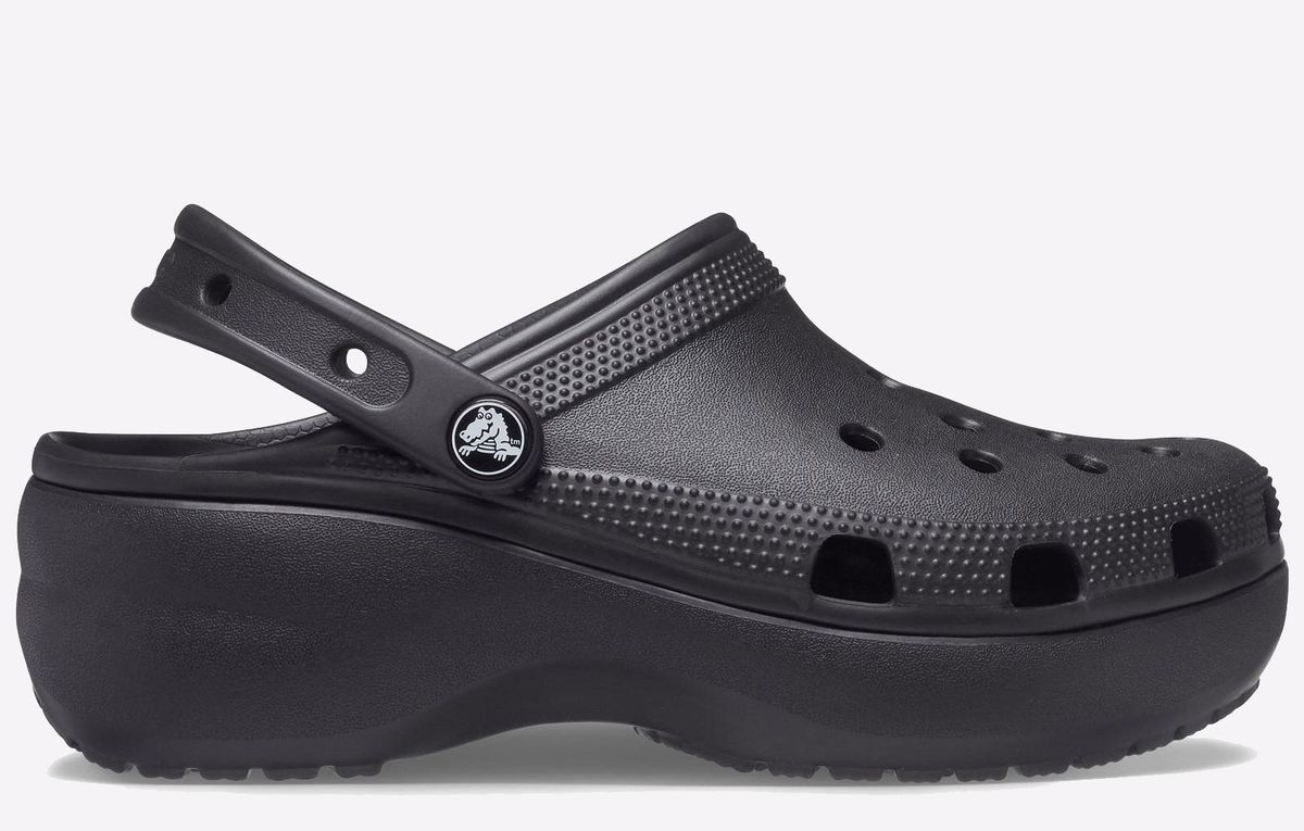 Crocs Damen Classic Plattform Clog Schwarz