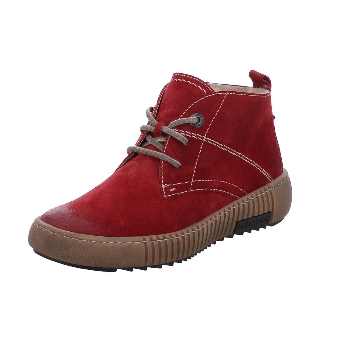 Rote Wildleder-Stiefelette