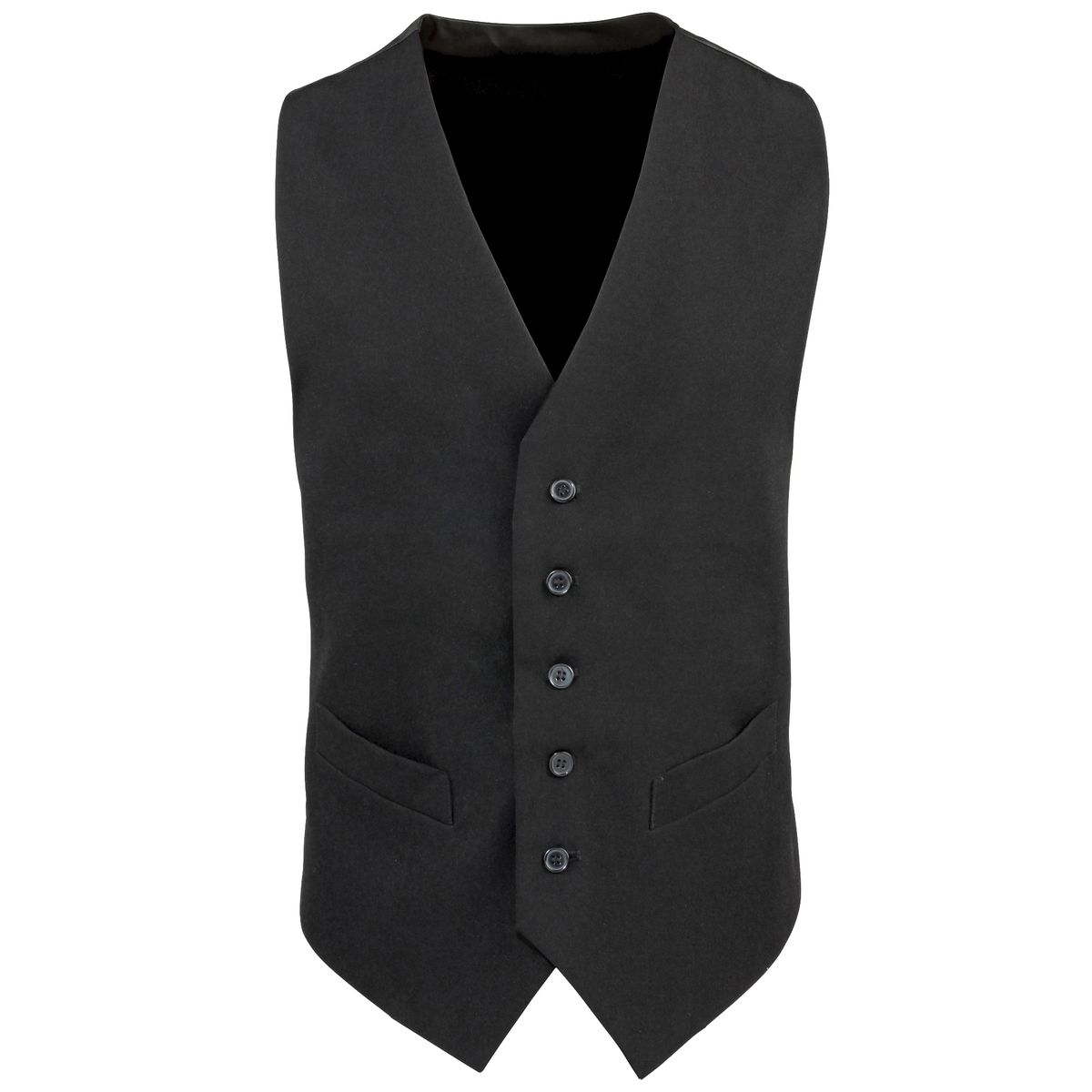 Premier Herren gefütterte Polyesterweste / Catering / Barkleidung (2er-Pack) (Schwarz)