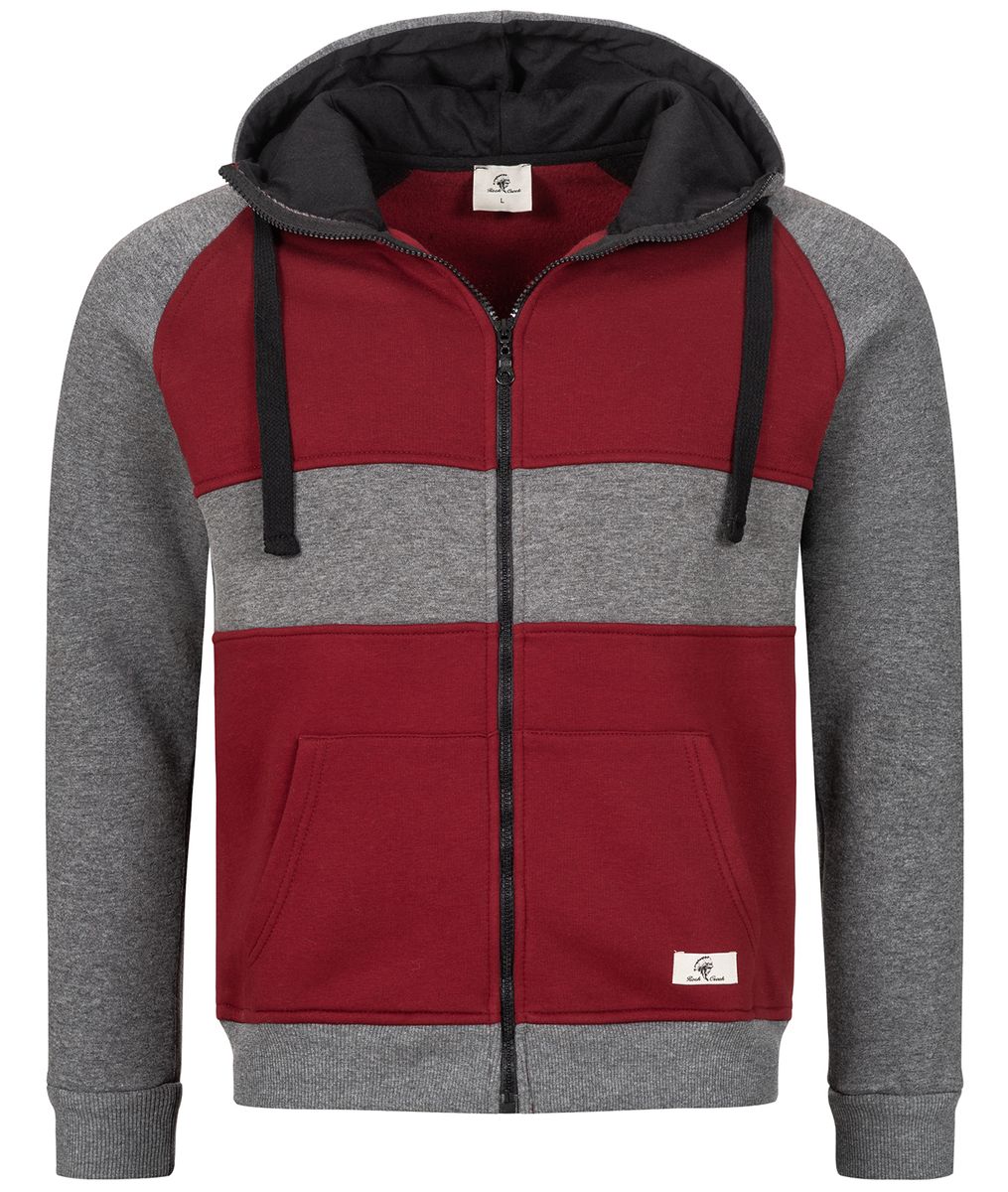 Farbblock Kapuzenpullover mit Reißverschluss