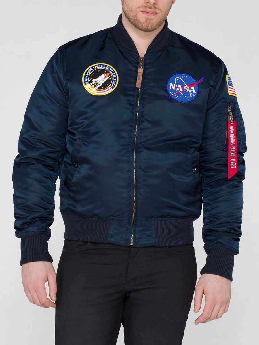NASA Aufnäher Slim Fit Bomberjacke