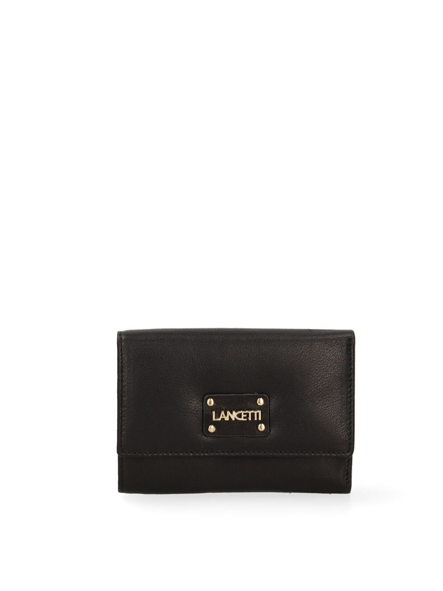 Kompaktes Leder-Bifold-Portemonnaie mit Riemen
