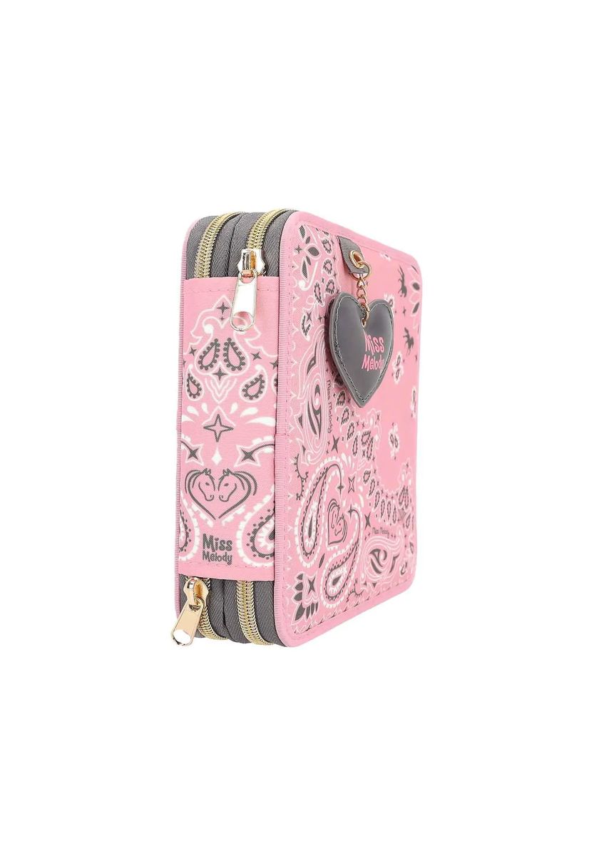 DEPESCHE 2-Fach Federtasche Bandana Miss Melody 20 x 18,7 5,5 cm, rosa, 99