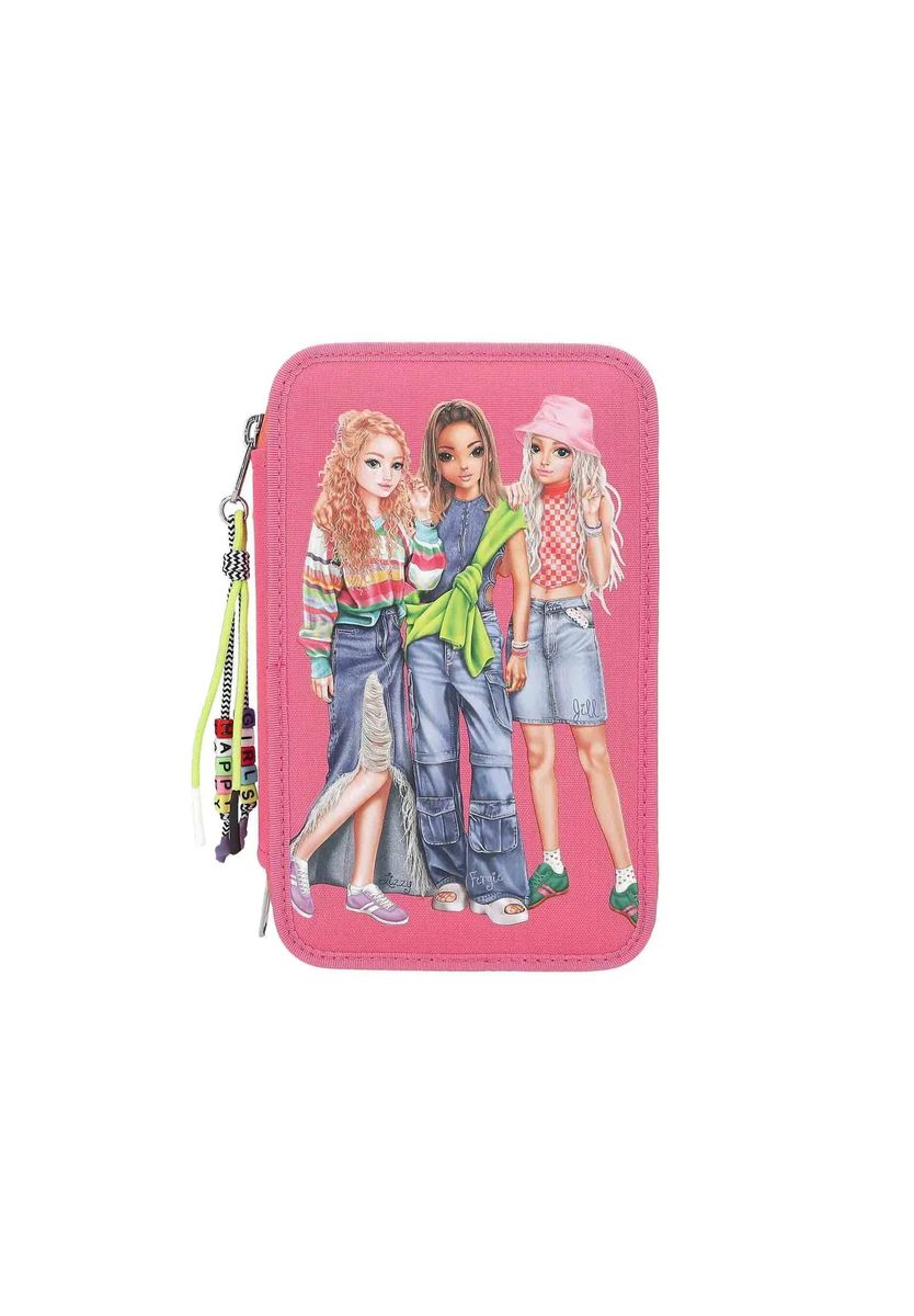 DEPESCHE 3-Fach Federtasche mit Stifte TOPModel 20,5 x 14,3 cm, pink, 99
