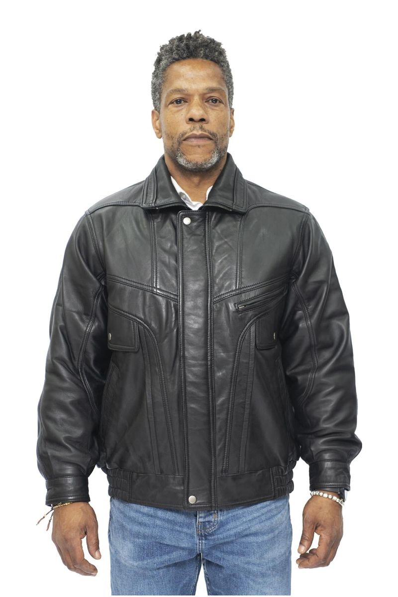 Klassische Harrington-Bomberjacke aus Herrenleder