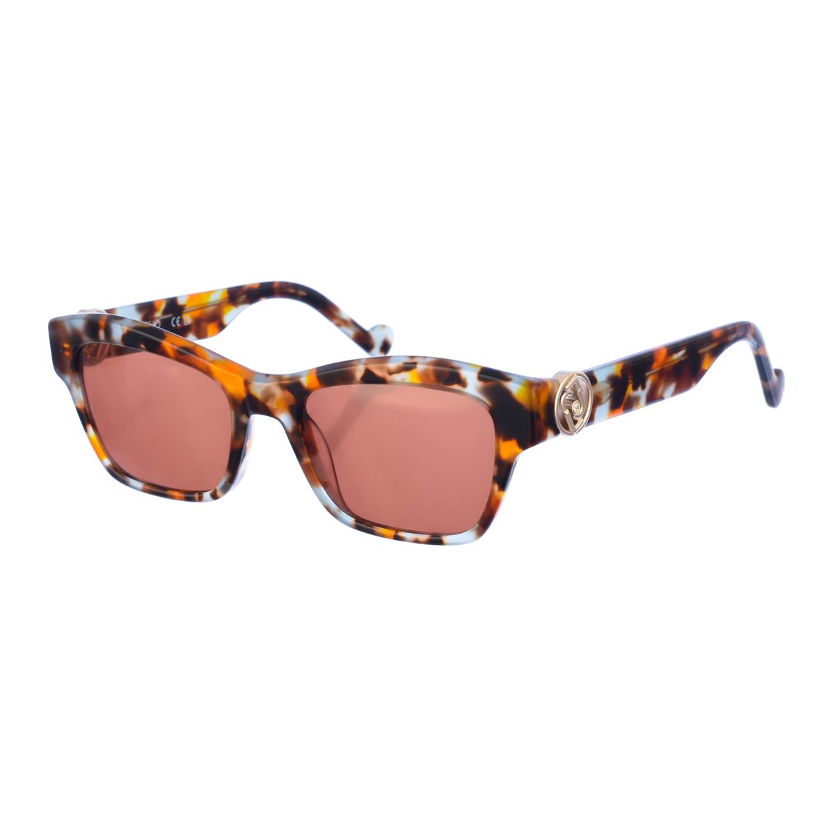 Rechteckige Sonnenbrille aus Schildpattacetat