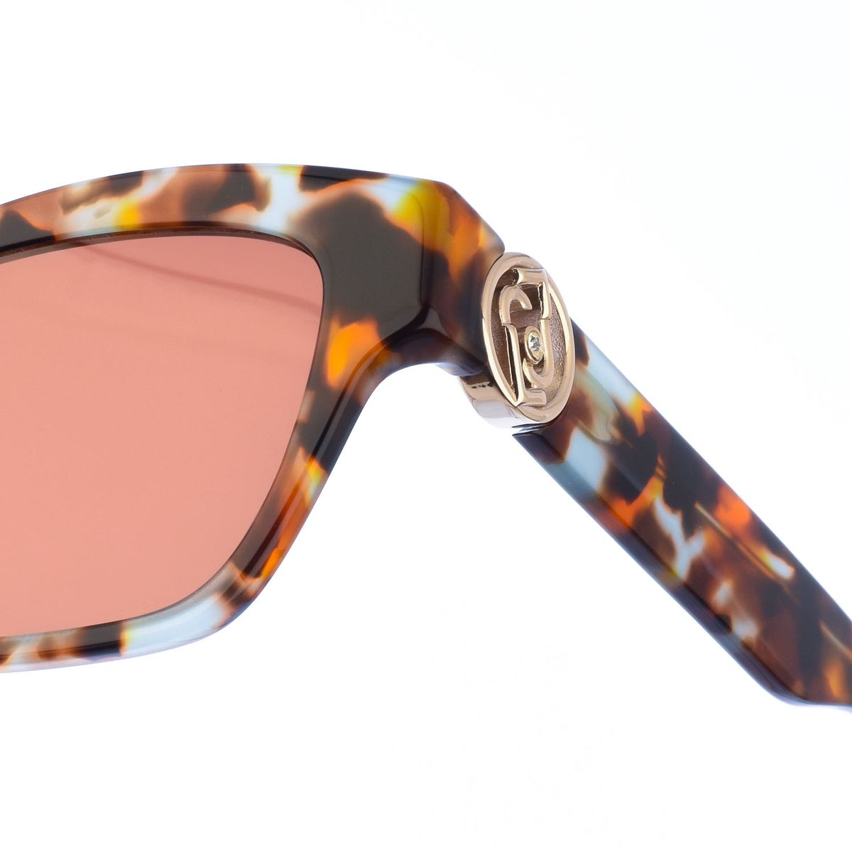 Rechteckige Sonnenbrille in Schildpatt-Optik