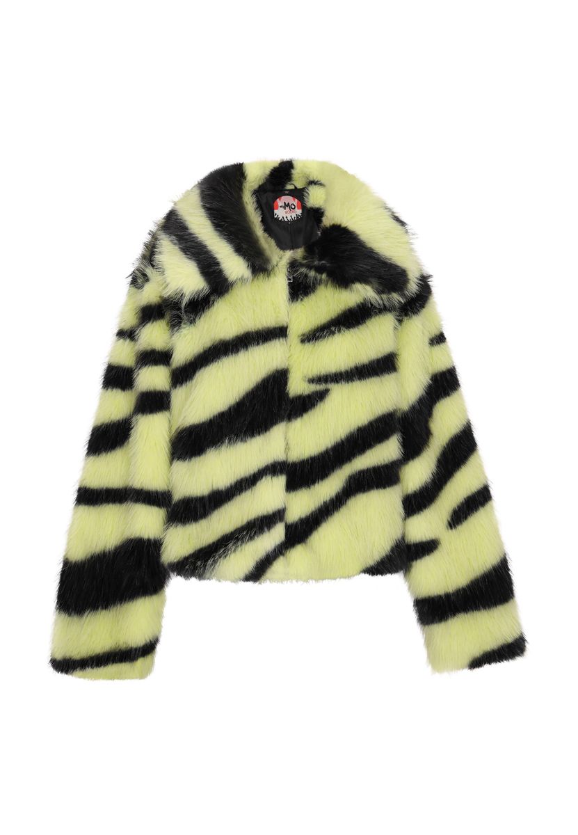 Jacke aus Kunstfell mit Zebraprint