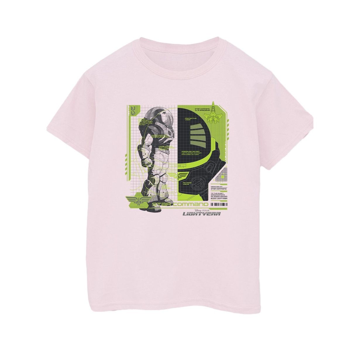 Disney - "Lightyear Buzz Tech Panel" T-Shirt für Herren (Babyrosa)