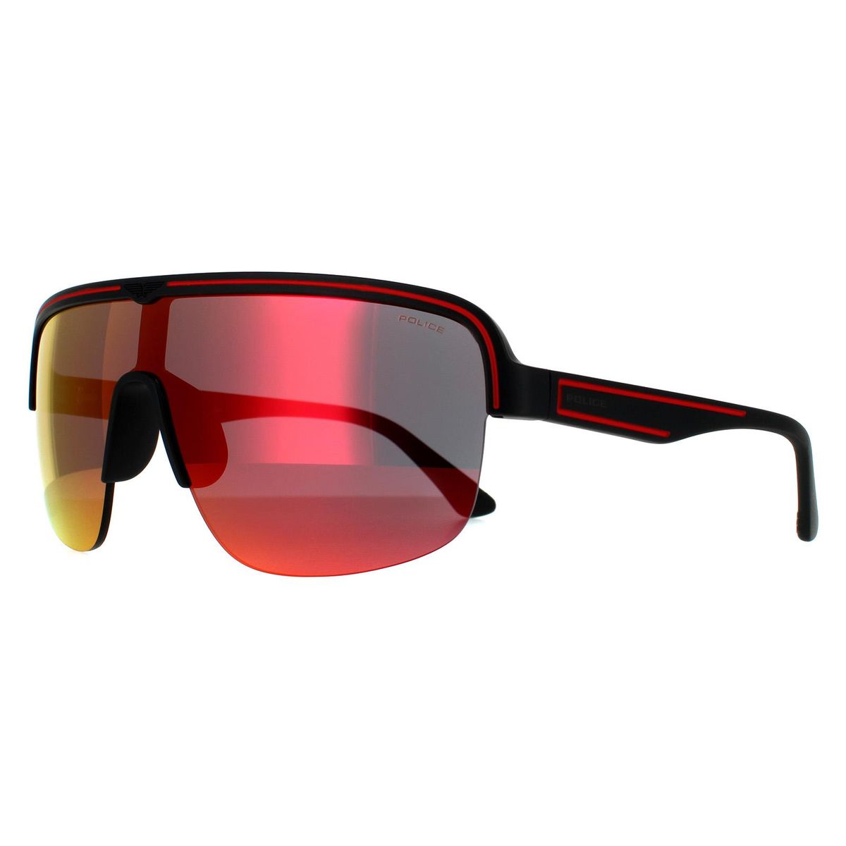 Halbrandlose Sportliche Shield-Sonnenbrille