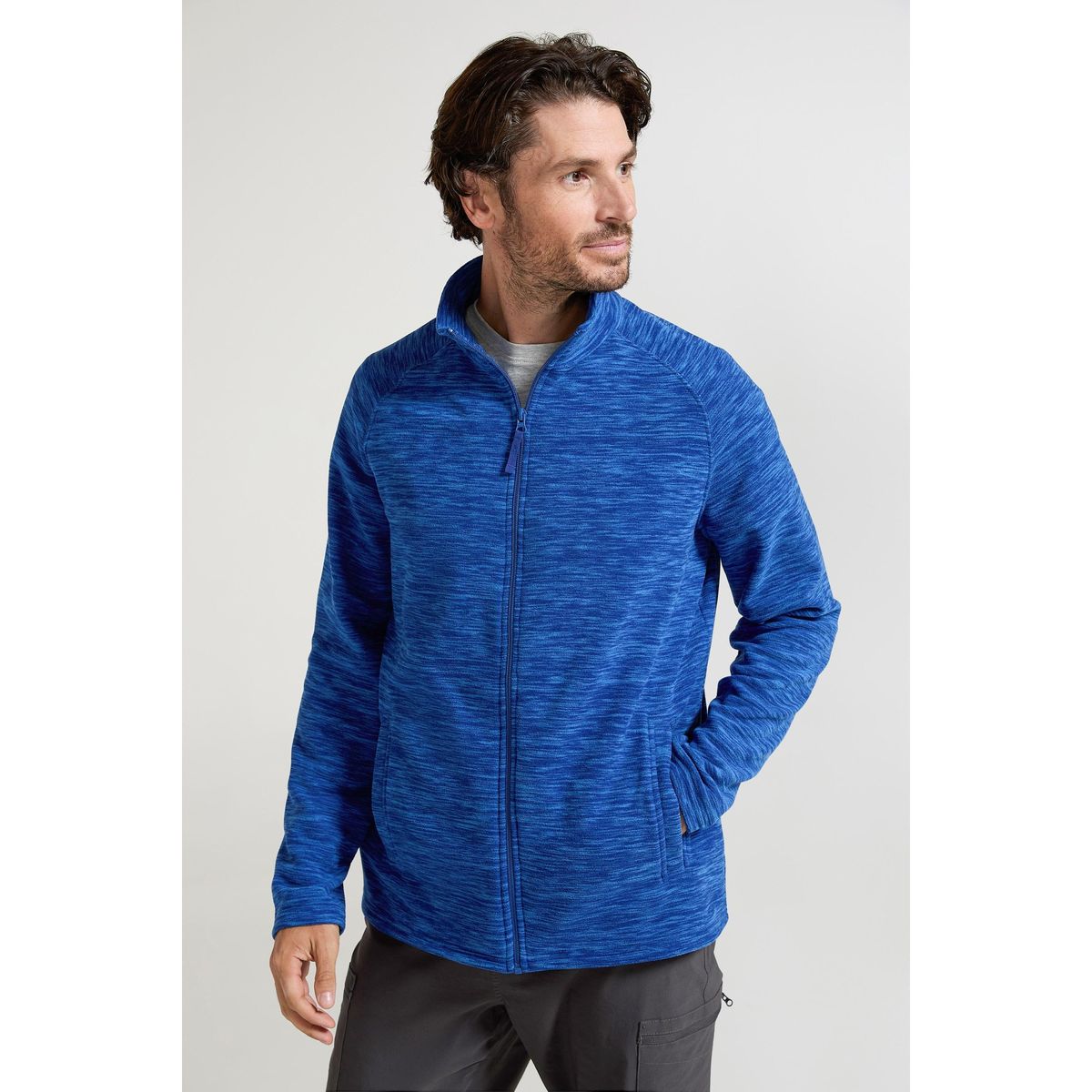 Herren Fleecejacke mit durchgehendem Reißverschluss