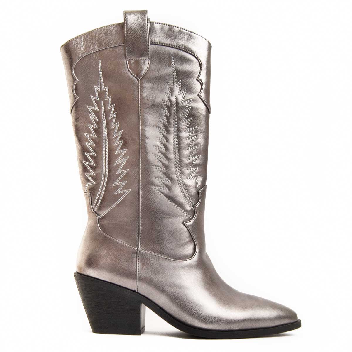 Metallisch silberne Western Cowboy Stiefel