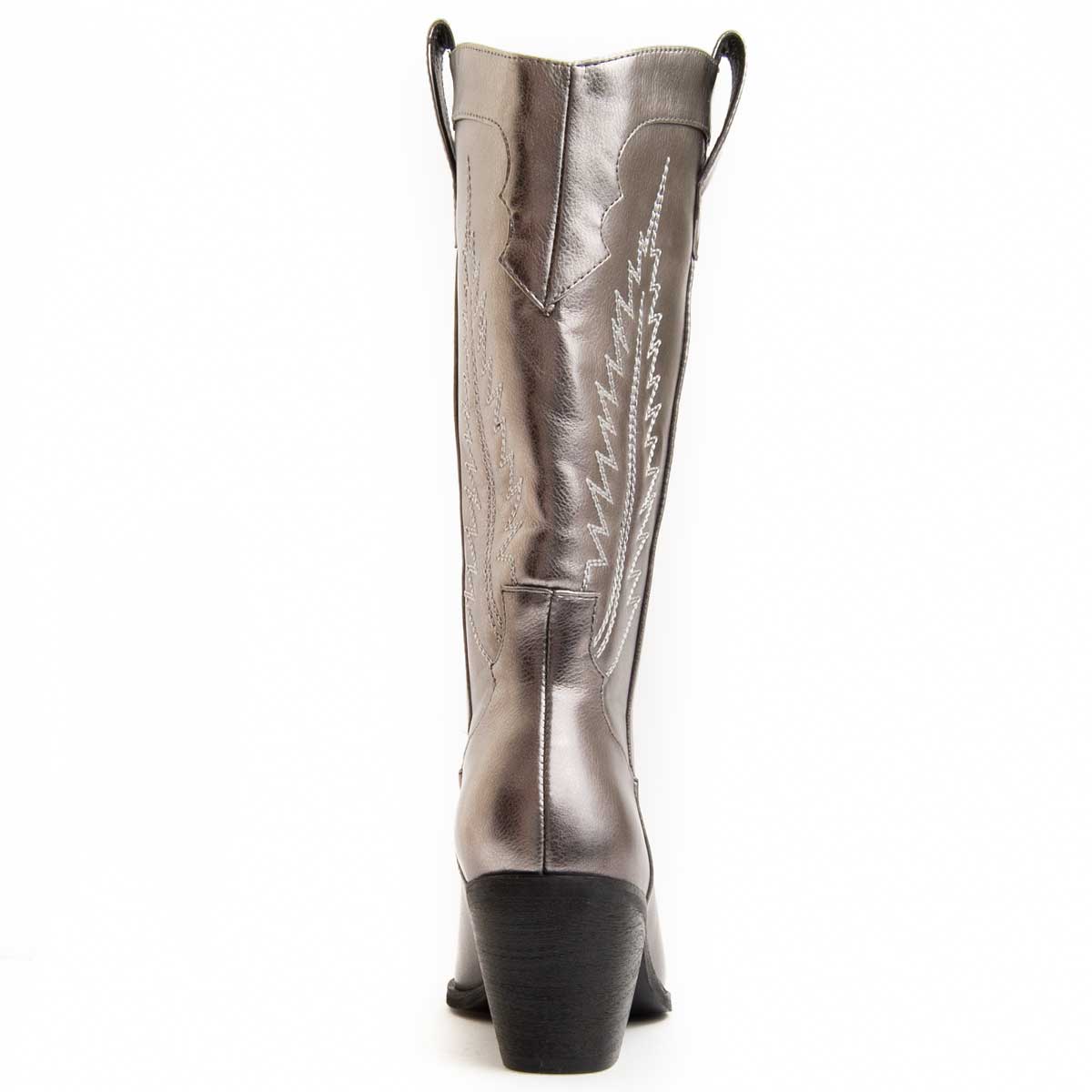 Metallische Westernstiefel mit Stickerei