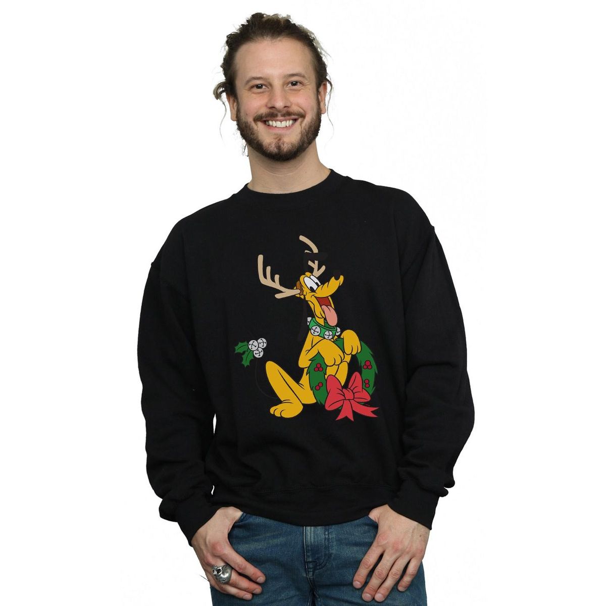 Festlicher Pullover mit Pluto-Rentier-Motiv