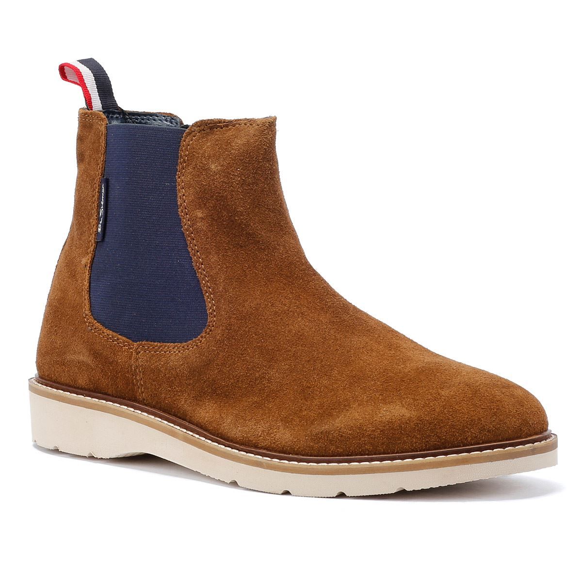 Chelsea-Boots aus Wildleder mit Kontrastsohle