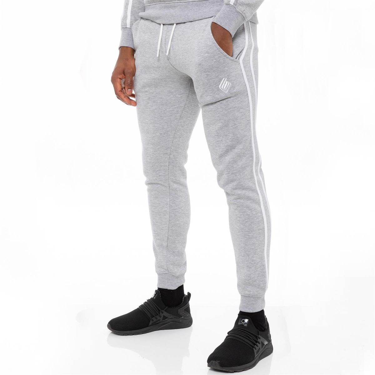 Graue Jogginghose mit Streifen für Herren