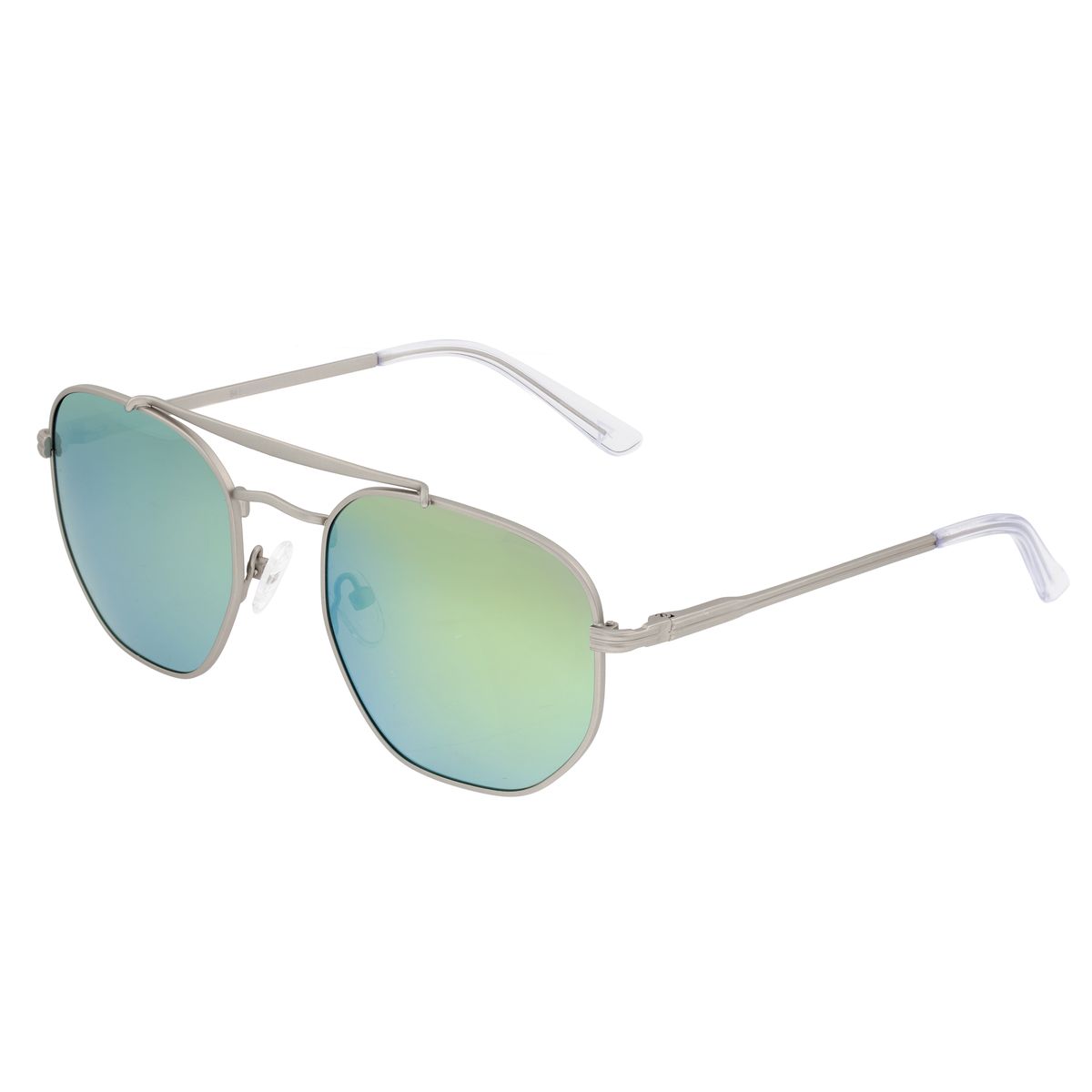 Moderne Pilotenbrille mit silbernen Gläsern