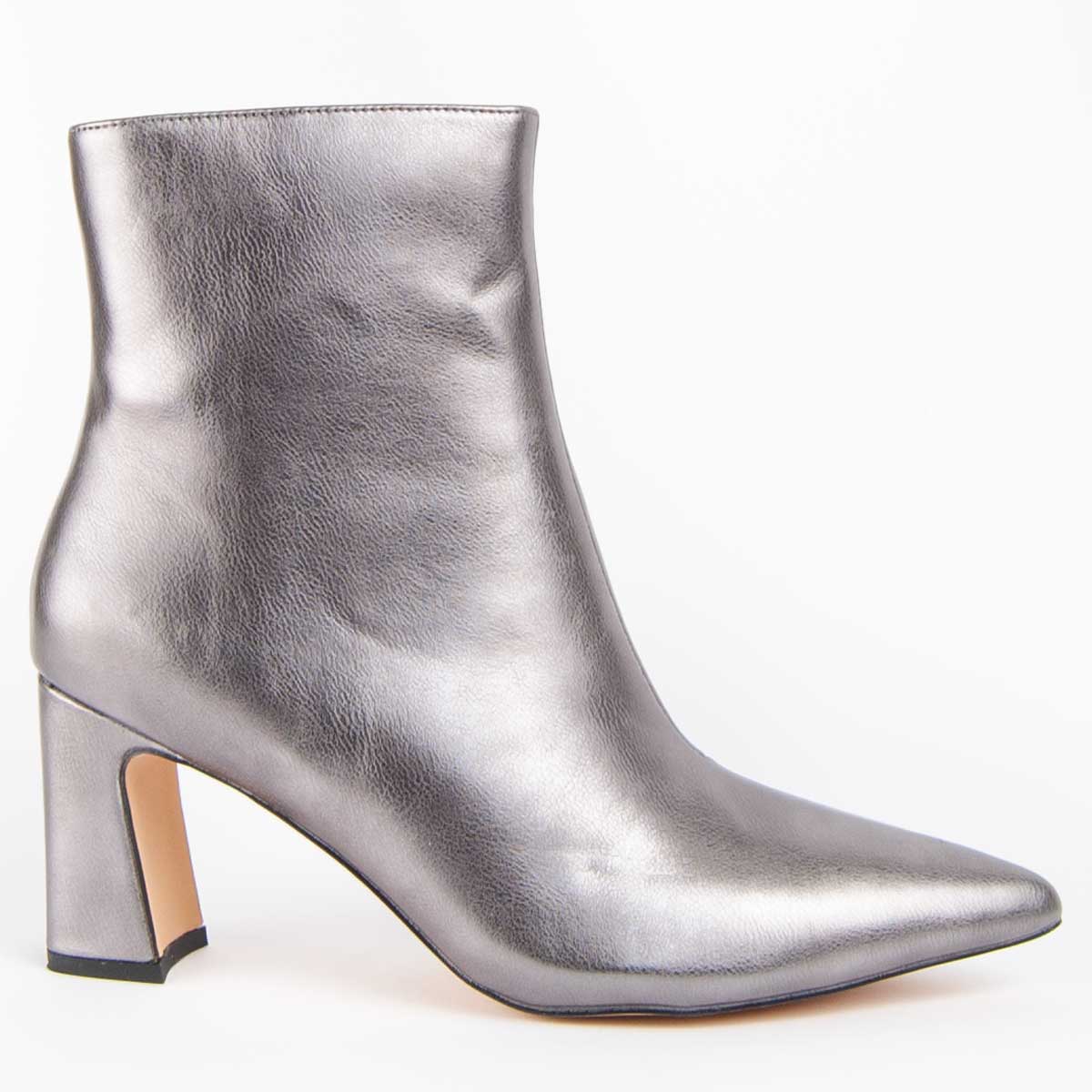 Metallische Stiefeletten mit Absatz