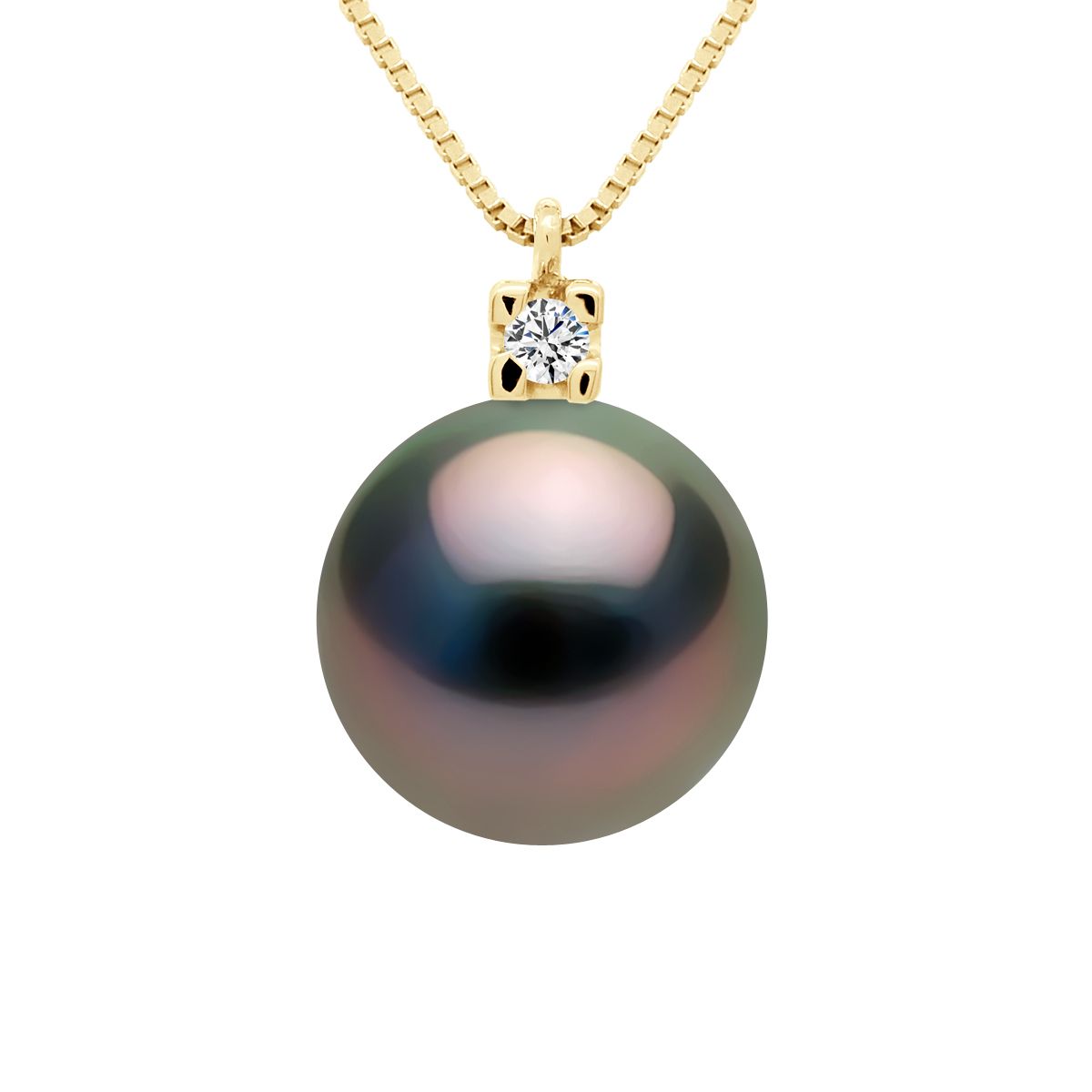 Halskette mit Diamant und Tahitiperle