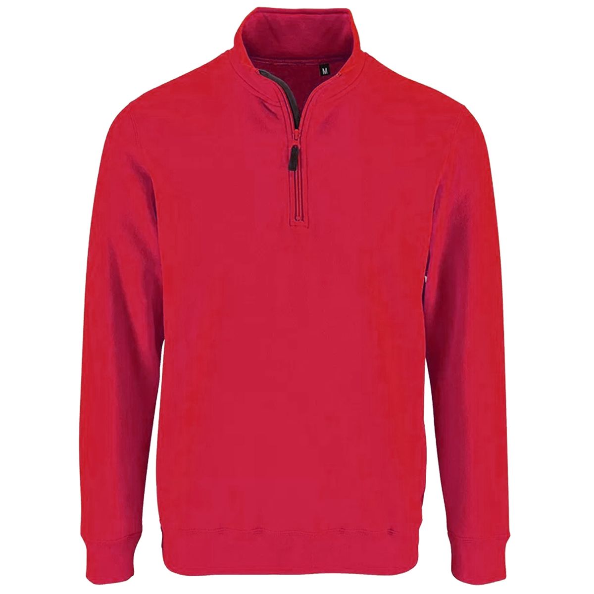 Herren rotes Sweatshirt mit halbem Reißverschluss