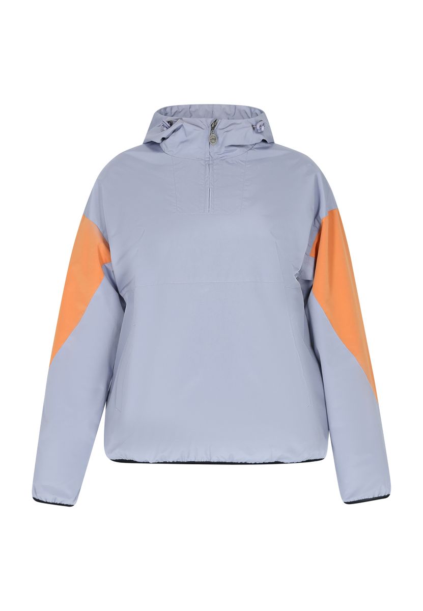 Colorblock-Pulloverjacke mit Kapuze