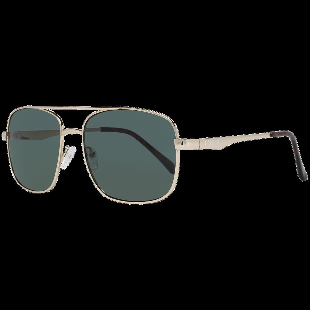 Goldene Pilotenbrille mit grünen Gläsern