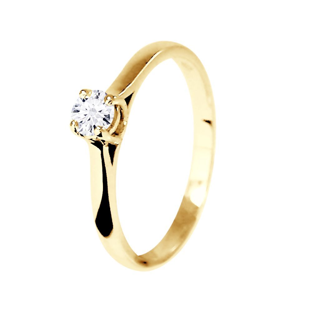 Klassischer Gold Solitär Diamantring