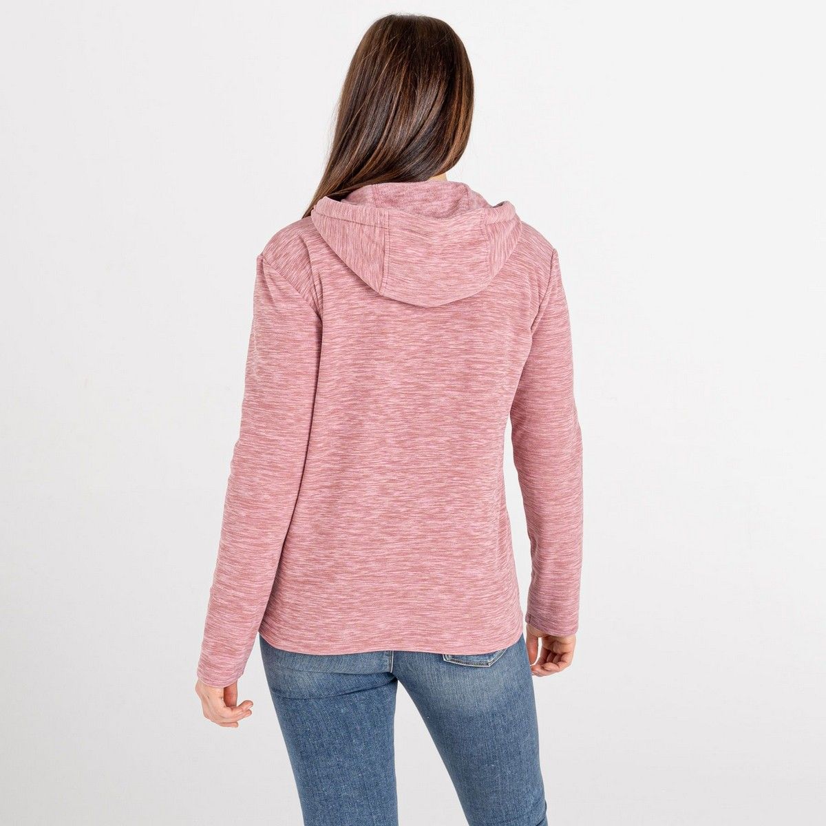 Gestrickter Melierter Kapuzenpullover